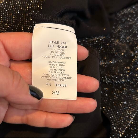 Xscape Black Sparkly Glittery Fringe Hem Cardigan Size Small - Picture 5 of 5